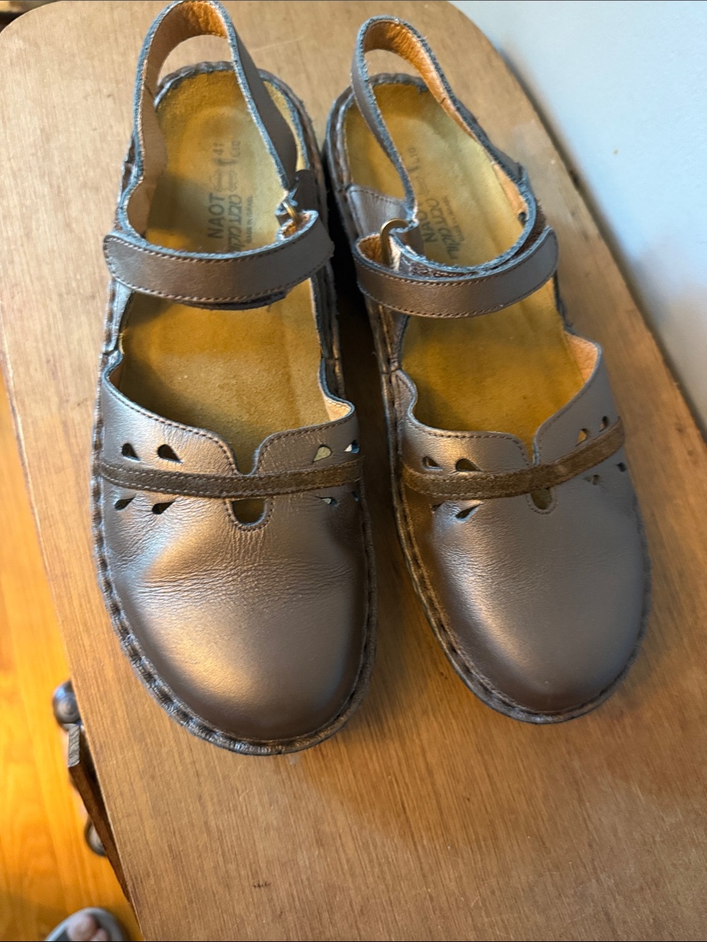 NAOT Gardenia Metallic tLeather Mary Jane Comfort Shoes EU 41 US 10 / 10.5